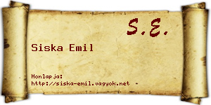 Siska Emil névjegykártya